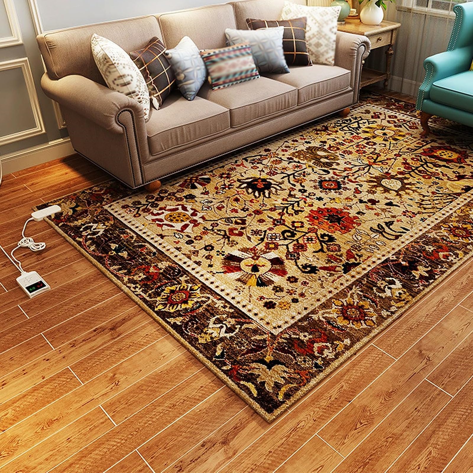Zcxtry Women's 01 Graphene Electric Heated Rug Floor Carpet, Heated Area Rug Heater Floor Mat With Timer, Floor Heating Mat Fast Heating Foot Warmer Indoor Space Heater For Living Room Bedroom Office,,80*160Cm
