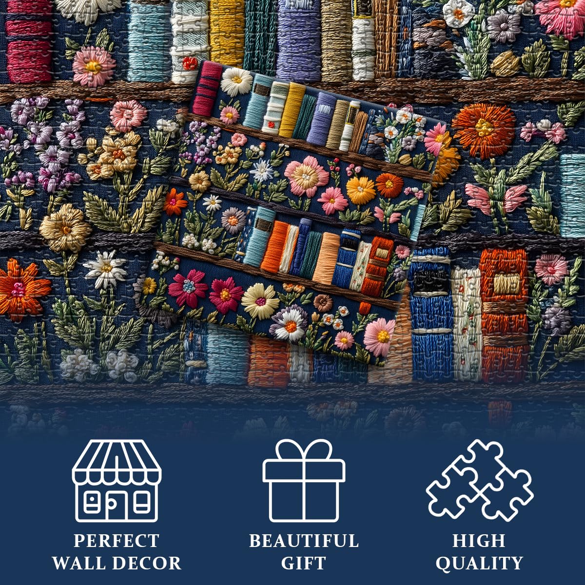 PICKFORU Wildflower Pages Jigsaw Puzzle 1000 Pieces, Unique Art Floral Plant Puzzle Retro Vintage Aesthetic Challenge for Adults - Image 6