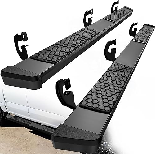 YITAMOTOR Estribos laterales de 15.24 cm de repuesto para Ford F150 SuperCrew Cab 2009-2014, barras de protección laterales negras