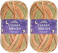 Vista 48 de JubileeYarn Chunky Melody - Hilo para tejer 100g/madeja, mezcla de lana gruesa, color maíz naranja - 2 madejas