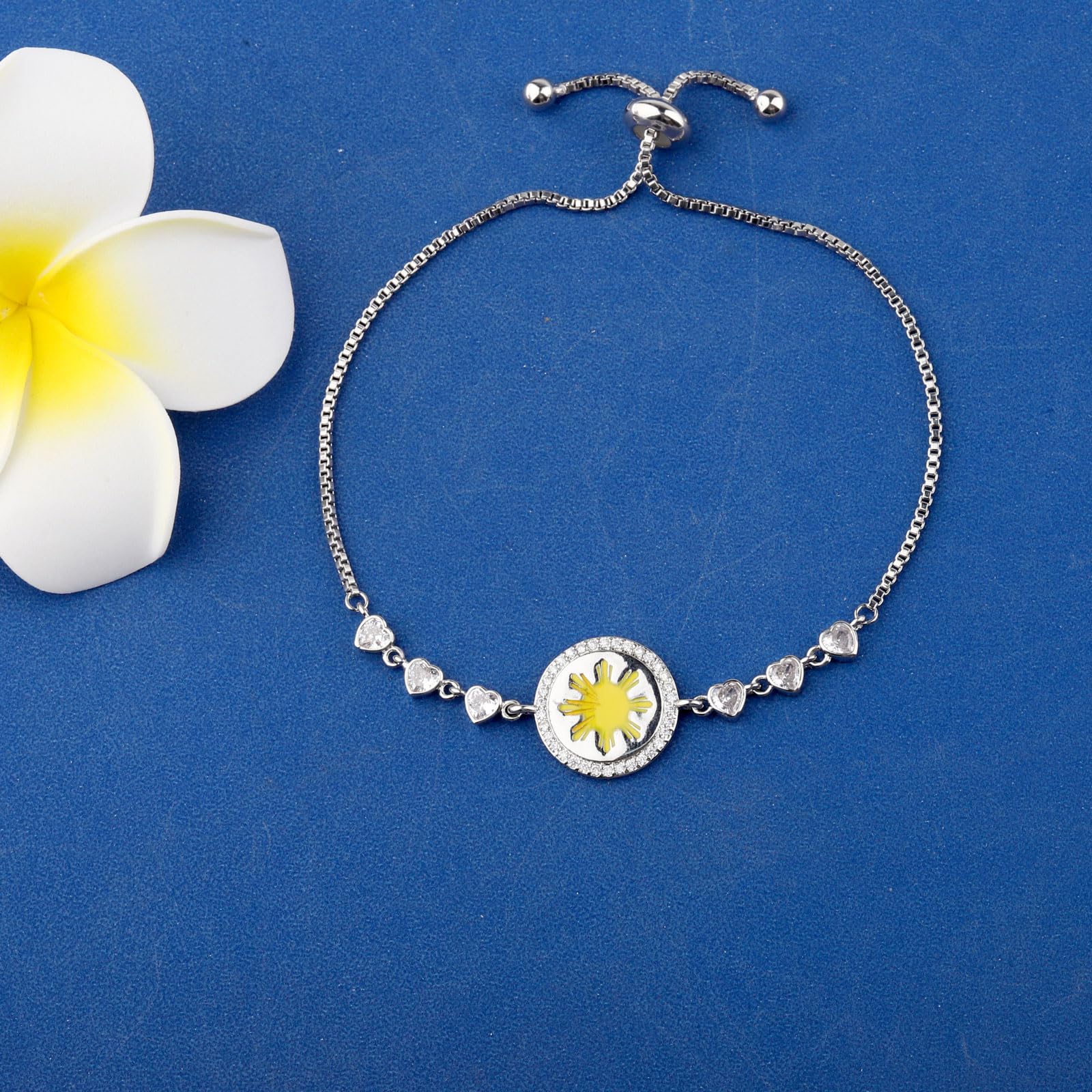KEYCHIN Sun And Star Bracelet - Filipina Pride Gifts - Philippine Flag Jewelry