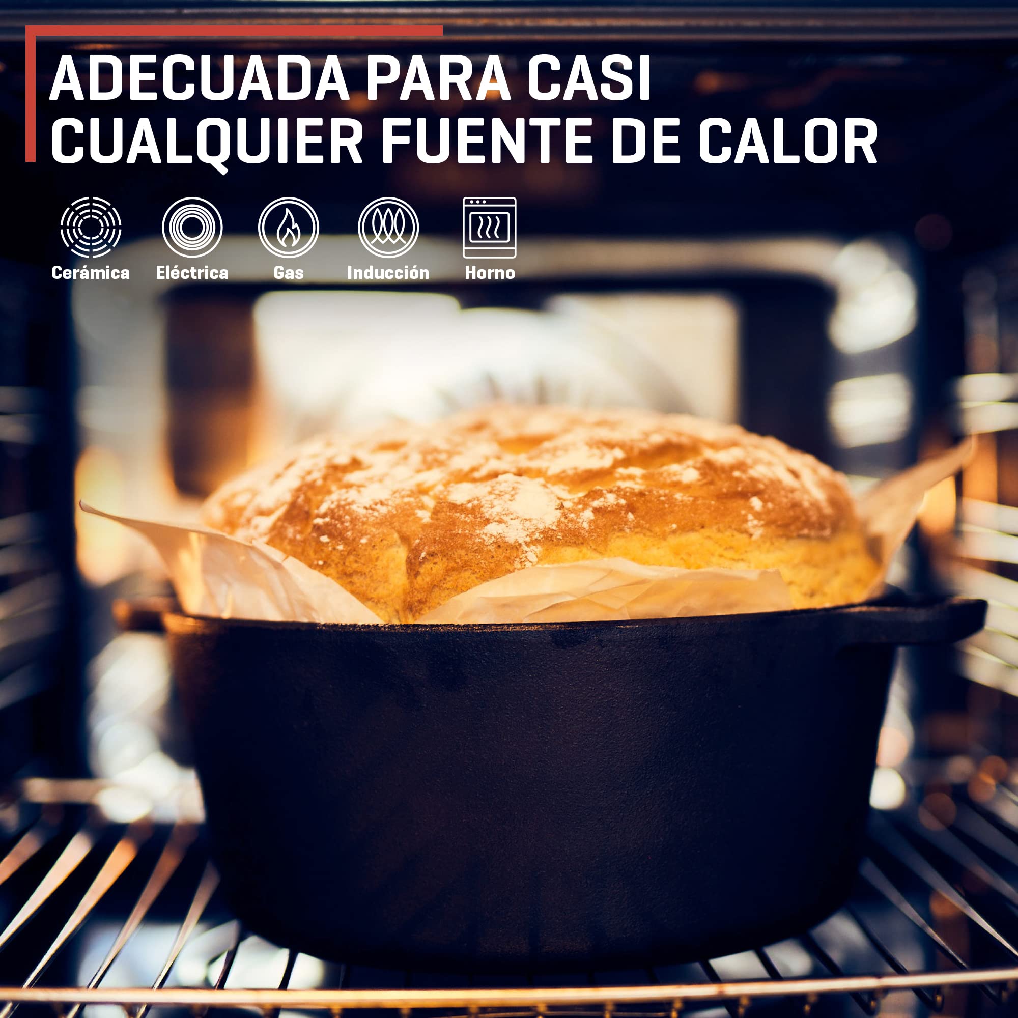 Uno Casa Olla holandesa de hierro fundido con tapa - Juego de cocina 2 en 1 presazonado con olla de 4,7 litros y sartén de 1,5 litros