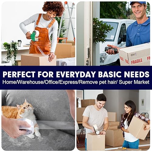 Miniatura 7 de Cinta de embalaje, 36 rollos de cinta de embalaje transparente resistente con dispensadores para embalaje, envío de correo, cinta de sellado más