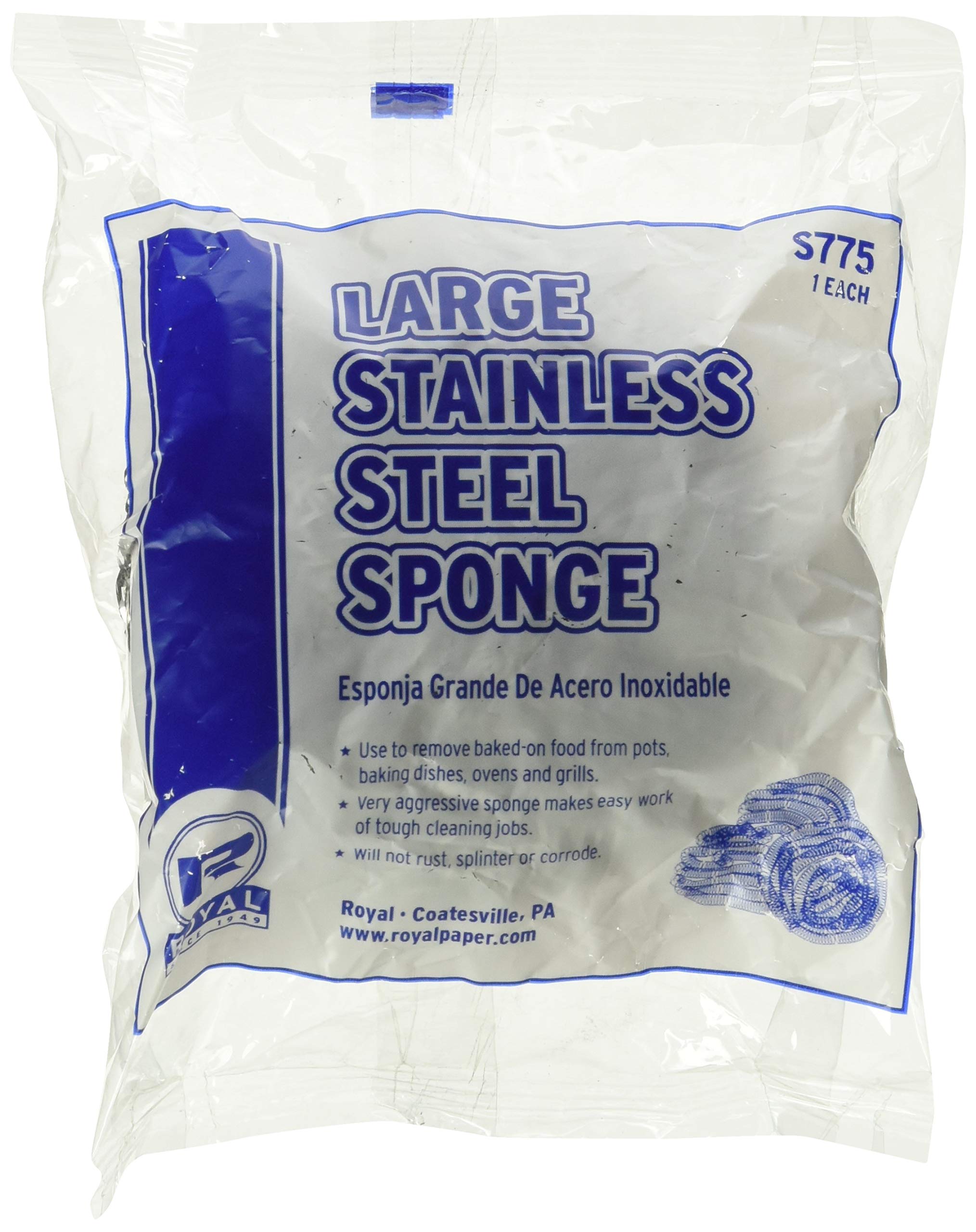 Paper Products RPPS7756 Stainless Steel Sponge by Royal – Stainless,Paper,Steel, Stainless Steel, Pack of 12