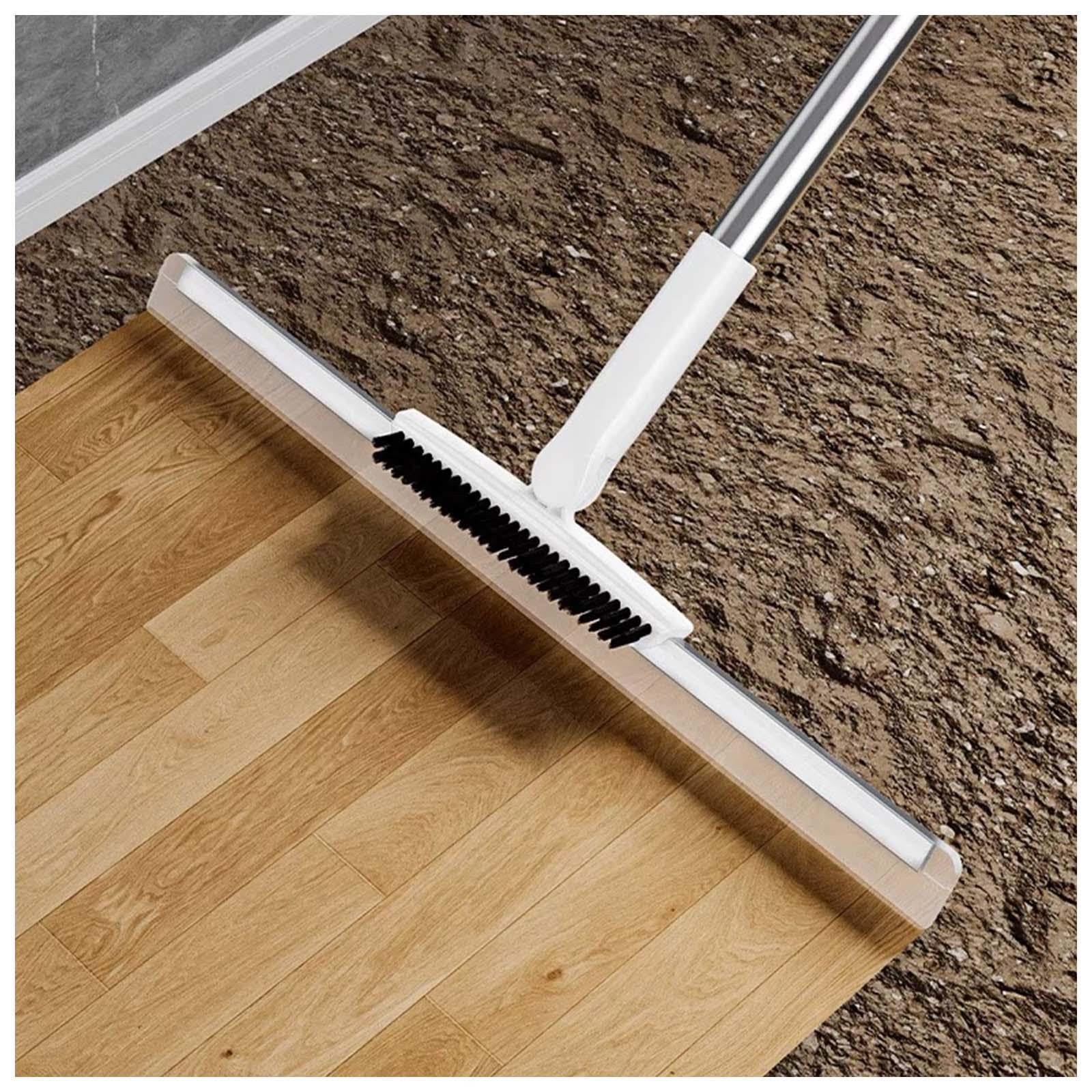 Escoba De Goma para Pelo De Mascota, Multifunción con Mango Largo de 125cm Escobilla De Goma para Suelos, Escoba Mágica para Suelos Lisos,Alfombras,Ventanas