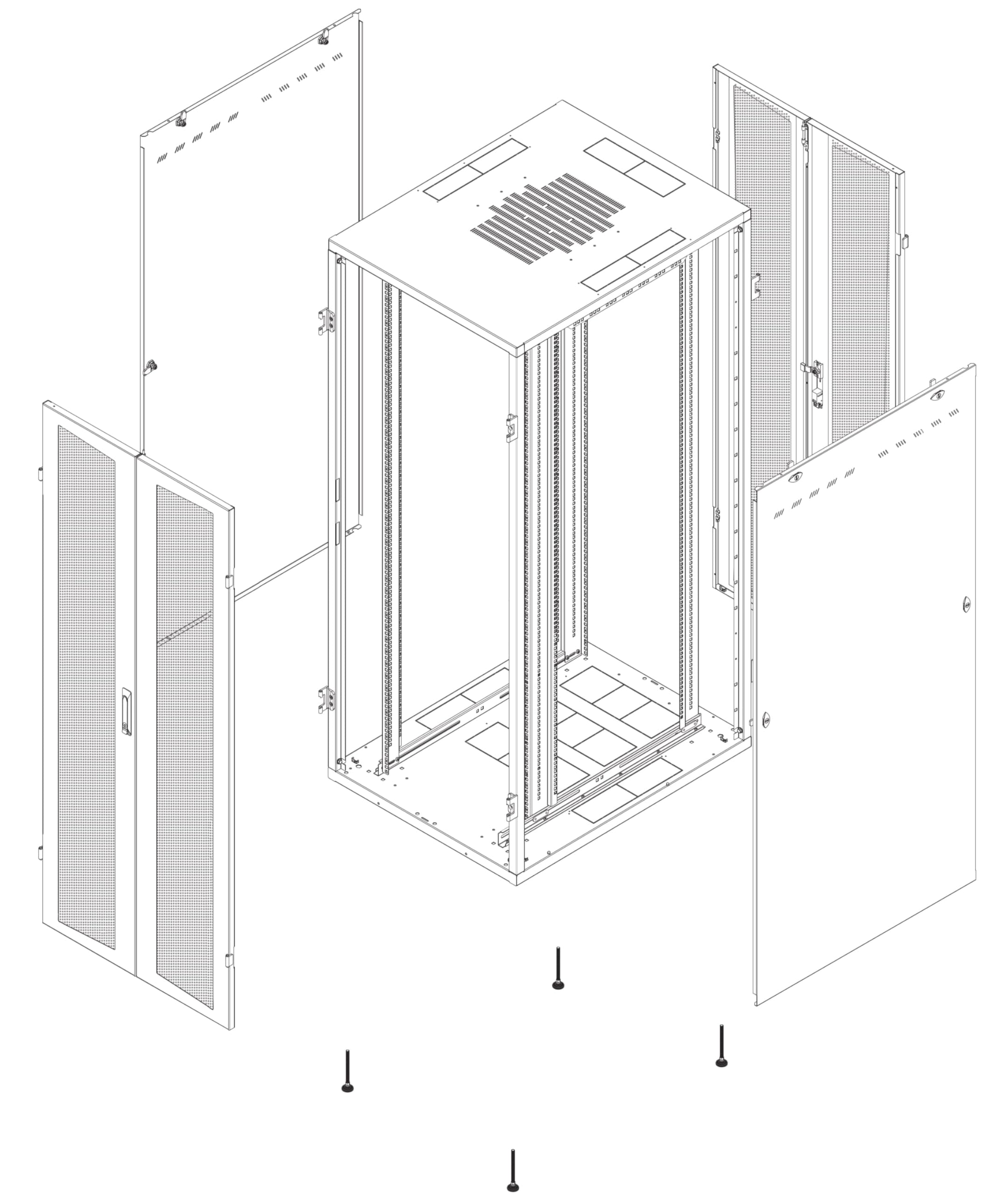 Intellinet 161392 Armadio Server Rack NextGen 1000 19" 800x1000 42U Nero Porta Grigliata Nero