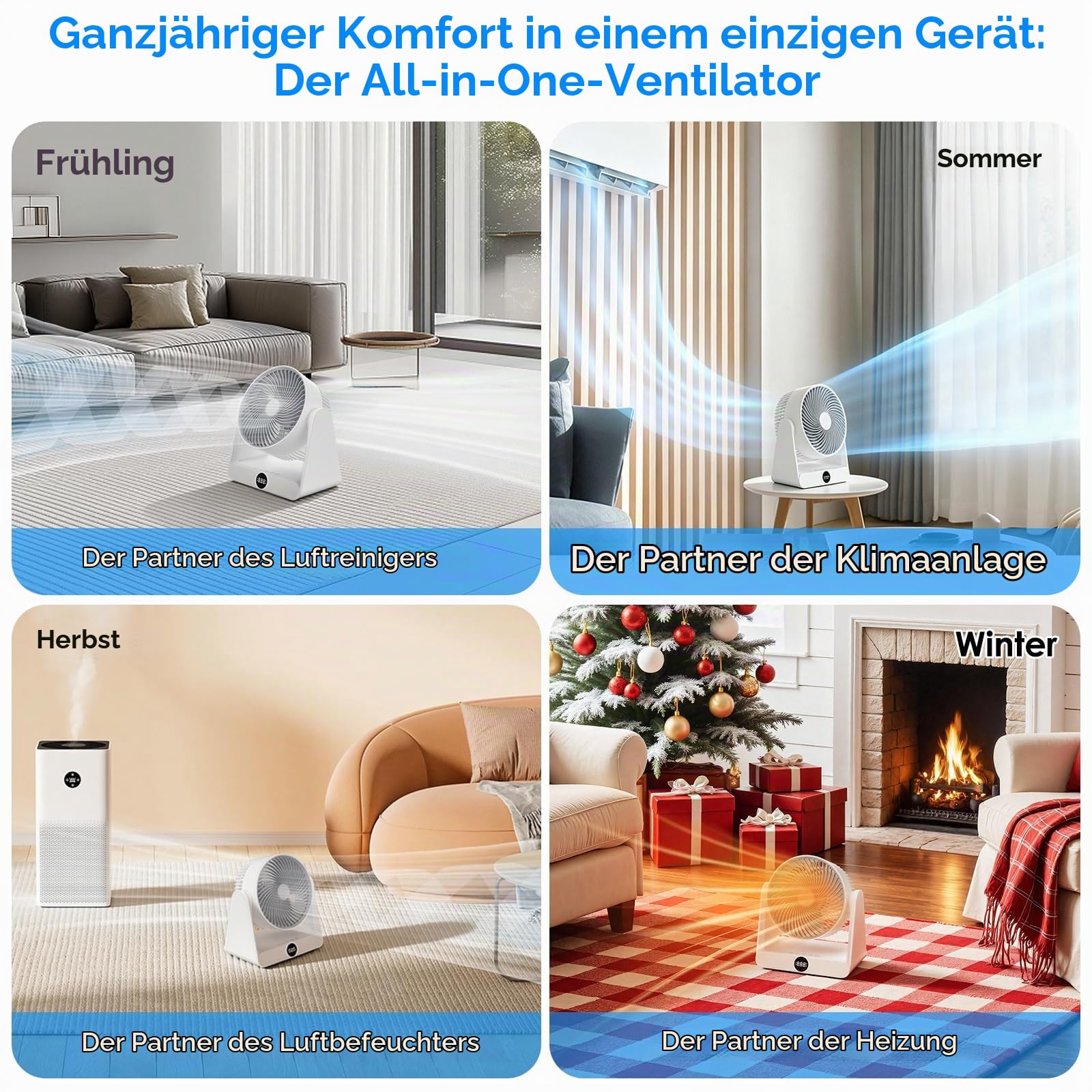 Leiser Ventilator mit Fernbedienung,Tischventilator 28 DB,12-Geschwindigstufe 12H Timer, 90° Auto oszillierend,DC-Frequenzumwandlung, 3D Turbo-Luftzirkulator, für Büro, Schlafzimmer, 30 m²