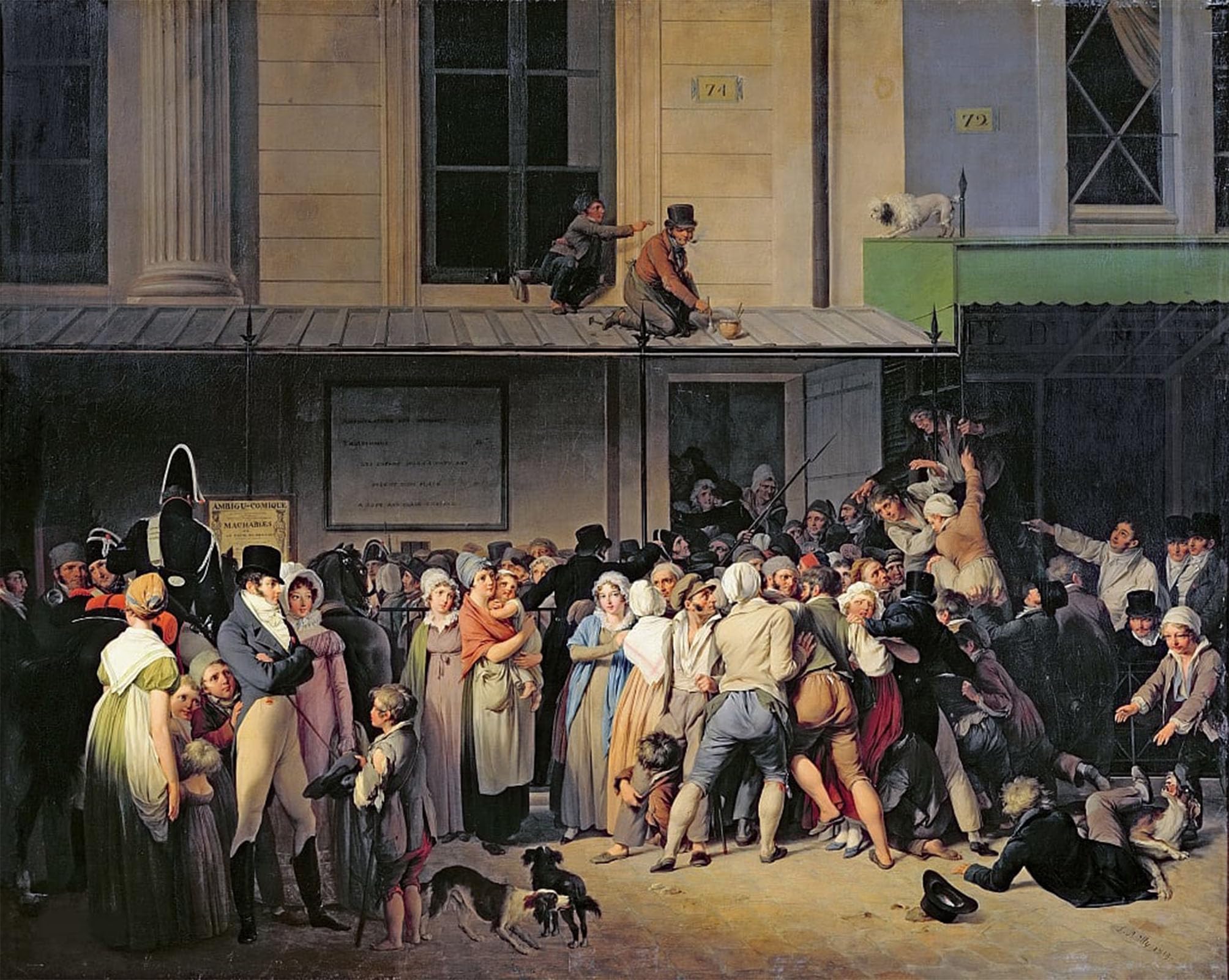 Serendipitp No Frame Vintage Picture Print On Canvas Wall Art Poster The Entrance To The Ambigu Comique Theater Before By Louis Leopold Boilly Artwork Print Poster For Wall Decor 60X90cm
