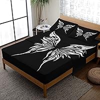 Vista 17 de Retro Sunset Sheets Split King Size Sheet Set, Neon City Vaporwave Bed Sheets Bedroom Decor, Cyberpunk Bedding Sheets & Pillowcases 5 Piece, Deep