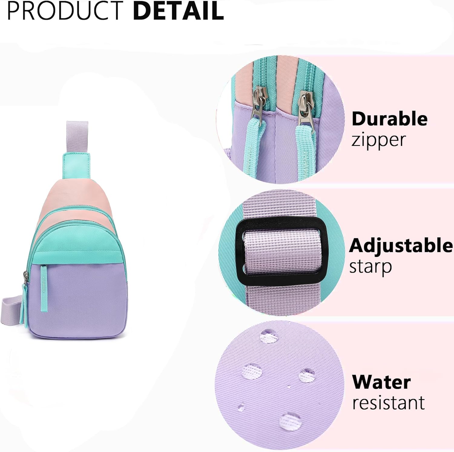 Cute Sling Bag for Girls, Kids Fanny pack Teens Crossbody Bag Purse Birthday Gifts - Image 5