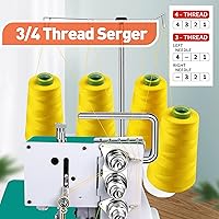 Vista 4 de KPCB Máquina de coser Serger Overlock Máquinas con luz LED mejorada y kit de accesorios (verde)