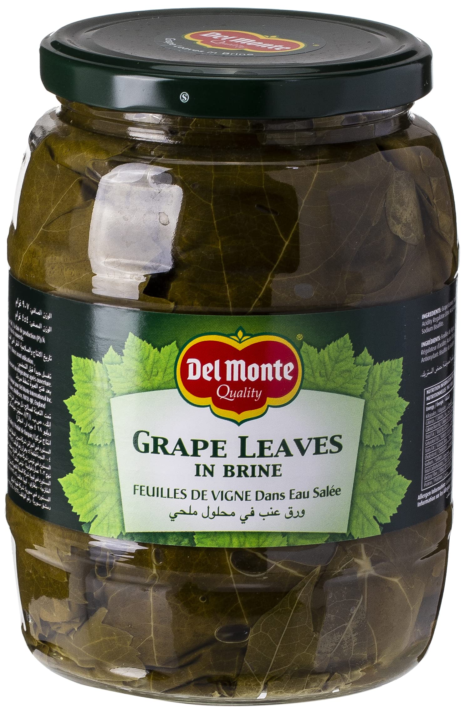 Del Monte Grape Leaves In Brine 907 Gms