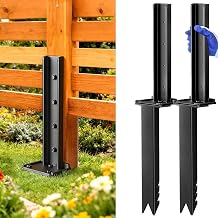 Heavy Duty Fence Post Repair Kit Steel Garden Fence Post Support Reinforced Fencing Spike H-Shaped Design,Post Spikes for Repairing Leaning or Broken Wood PostsSize2pcs