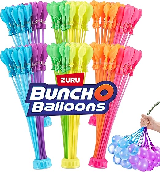 Bunch O Balloons Tropical Party (6 Pack) by ZURU, 200+ Rapid-Filling Self-Sealing Tropical Colored Water Balloons for Outdoor Family, Friends, Children Summer Fun (6 Pack)
