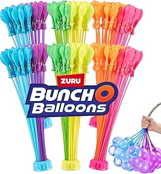 Bunch O Balloons Tropical Party 6 Pack by ZURU, 200+ Rapid-Filling Self-Sealing Tropical Colored Water Balloons for Outdoor Family, Friends, Children Summer Fun 6 Pack