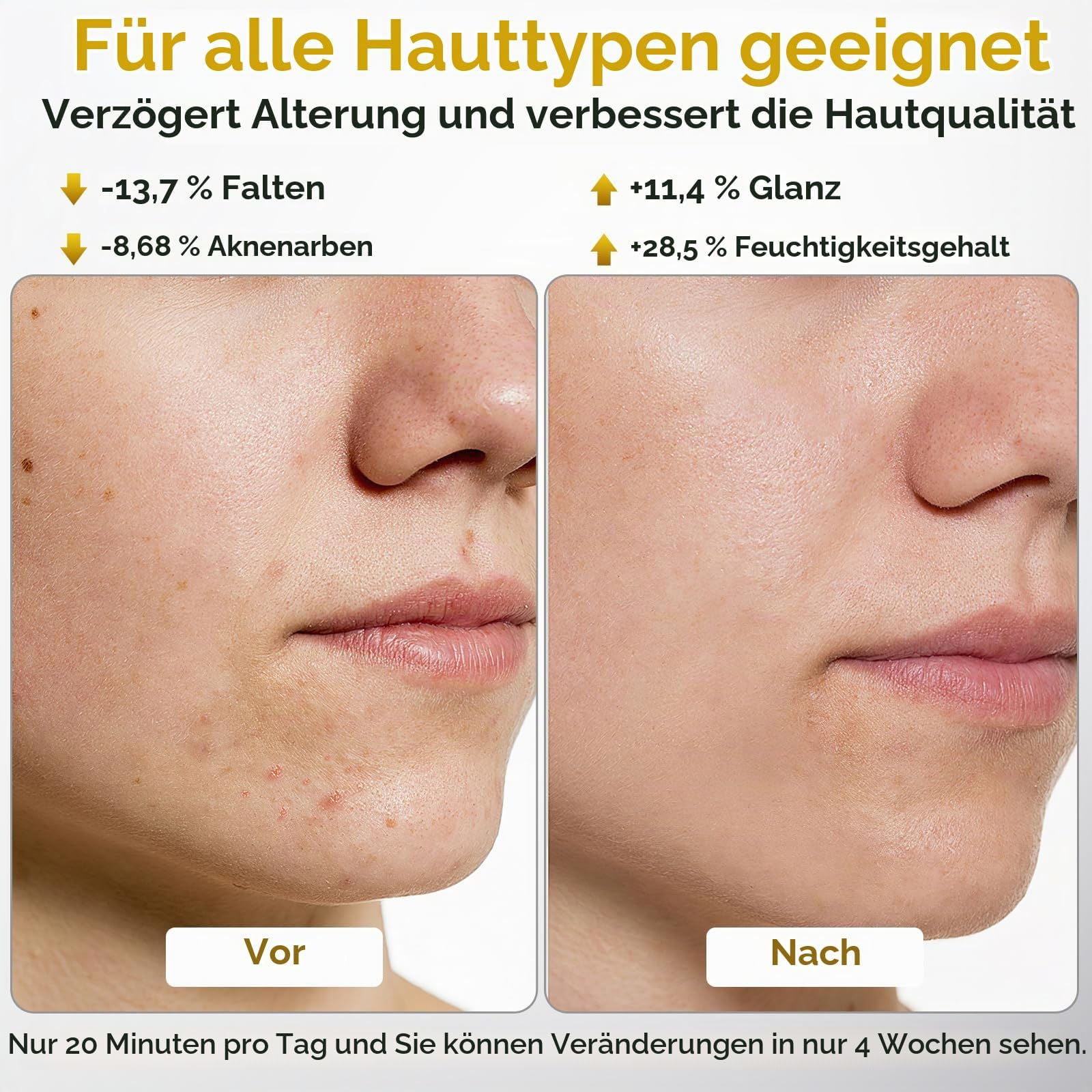 LED Maske Gesicht und Hals, 7 Farben 5 Helligkeitsstufen