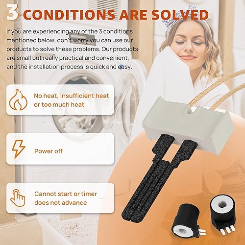 Miniatura 3 de Actualización 279311 Encendedor de secador de gas y 279834 Secador Kit de bobina de solenoide de encendido para secadora de gas Whirl-pool Ken-more