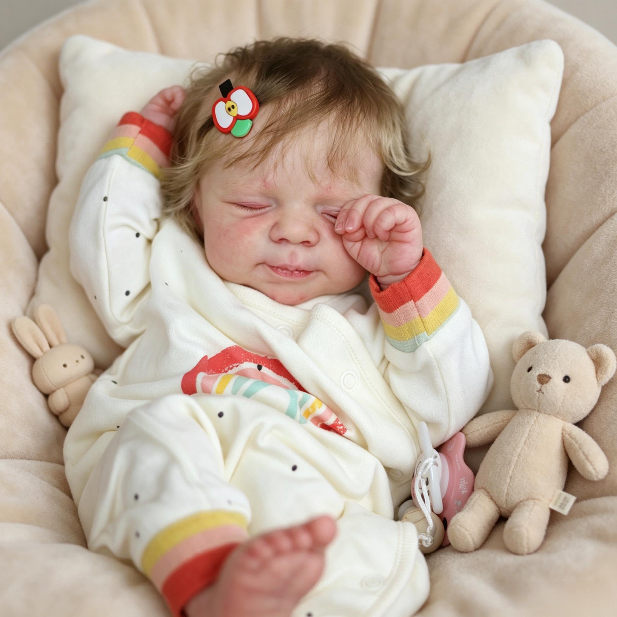 RXDOLL Realistyczne lalki Reborn Baby Dolls silikonowe na całe ciało, winylowe, 45 cm, ręcznie wykonane, realistyczne, noworodek, lalka, zmywalne, prawdziwe życie, Reborn, lalki z zestawem do