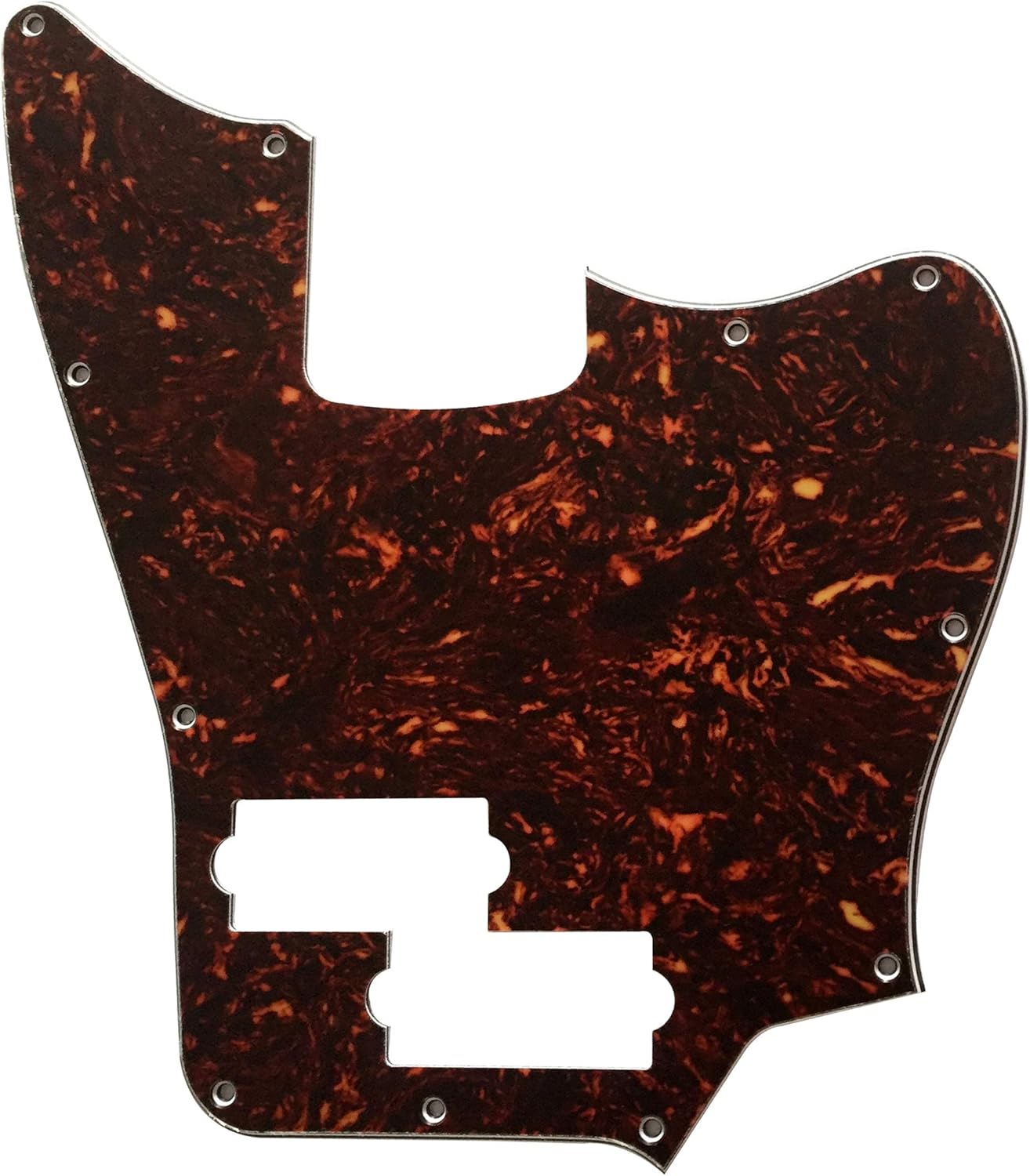 Electric Guitar Pickguard for Squier VM Jaguar Bass Style (4 Ply Brown Tortoise)
