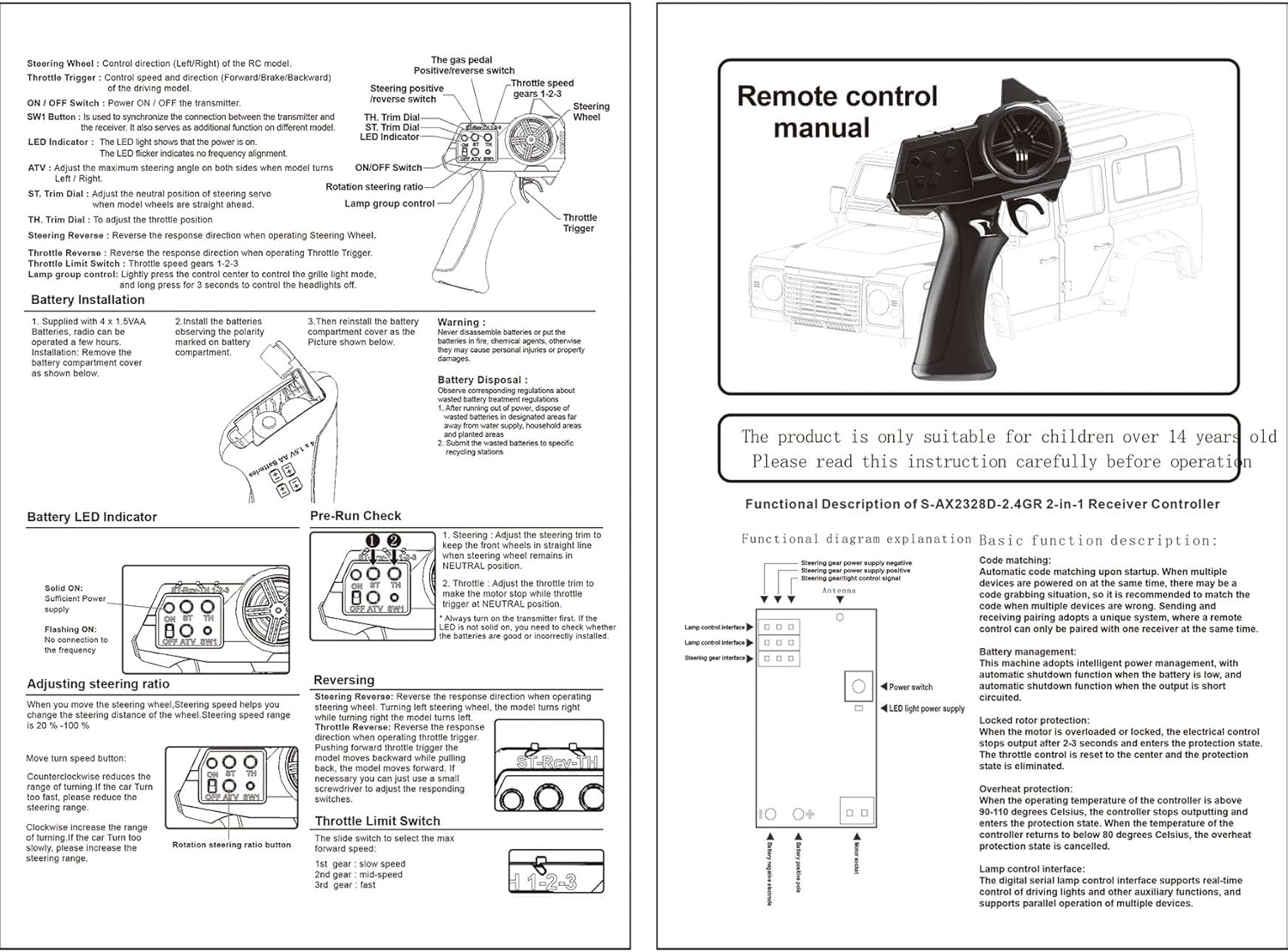 RC Rock Crawler 4x4 RC Jeep Truck 1/18 Scale Remote Control Crawler All Terrain 370 Motor Proportional Throttle Steering Upgraded Chassis 3 Speeds Lighting System‌ Hobby Model for Adult