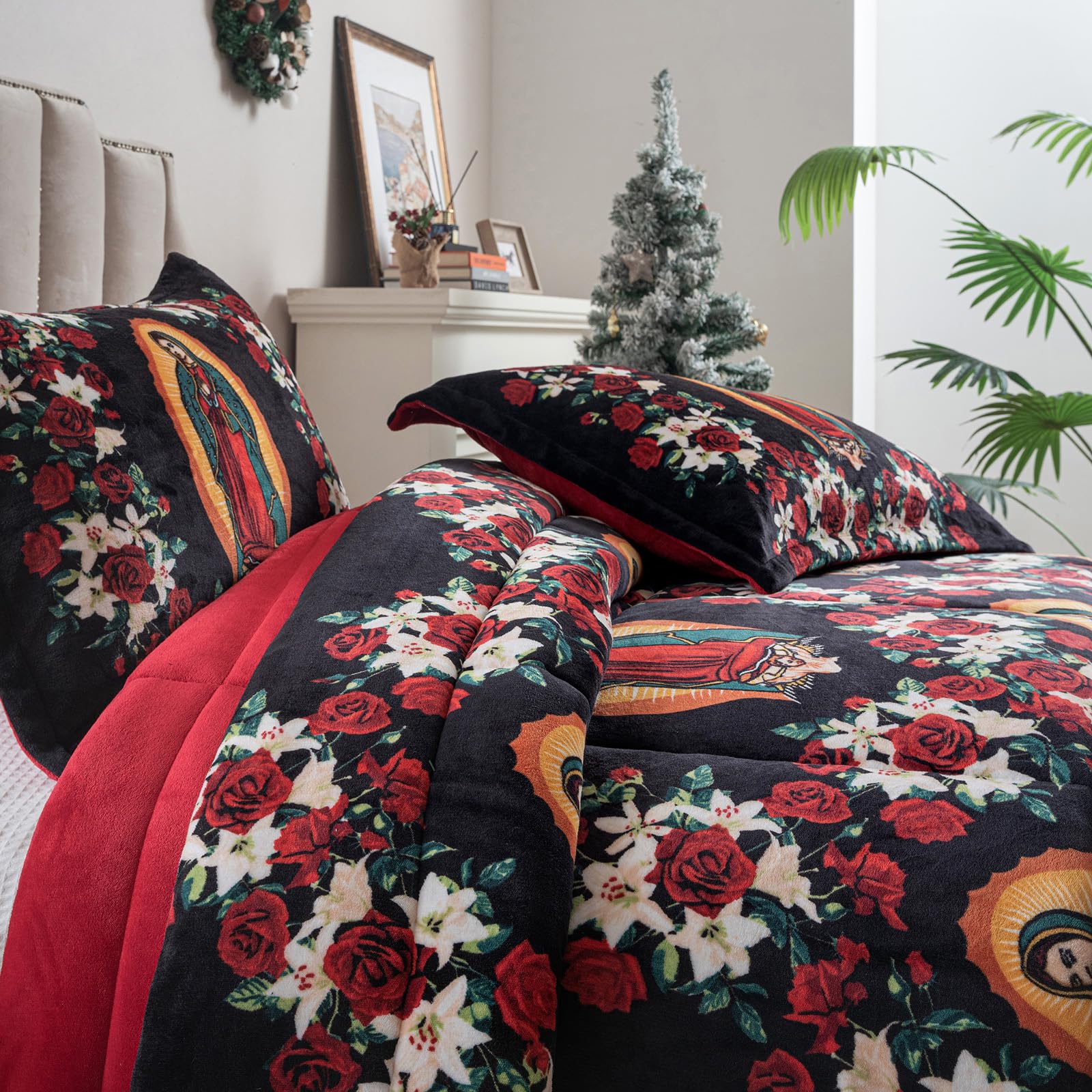 Petrichor Velvet Flannel Queen Comforter - Cow Print -15
