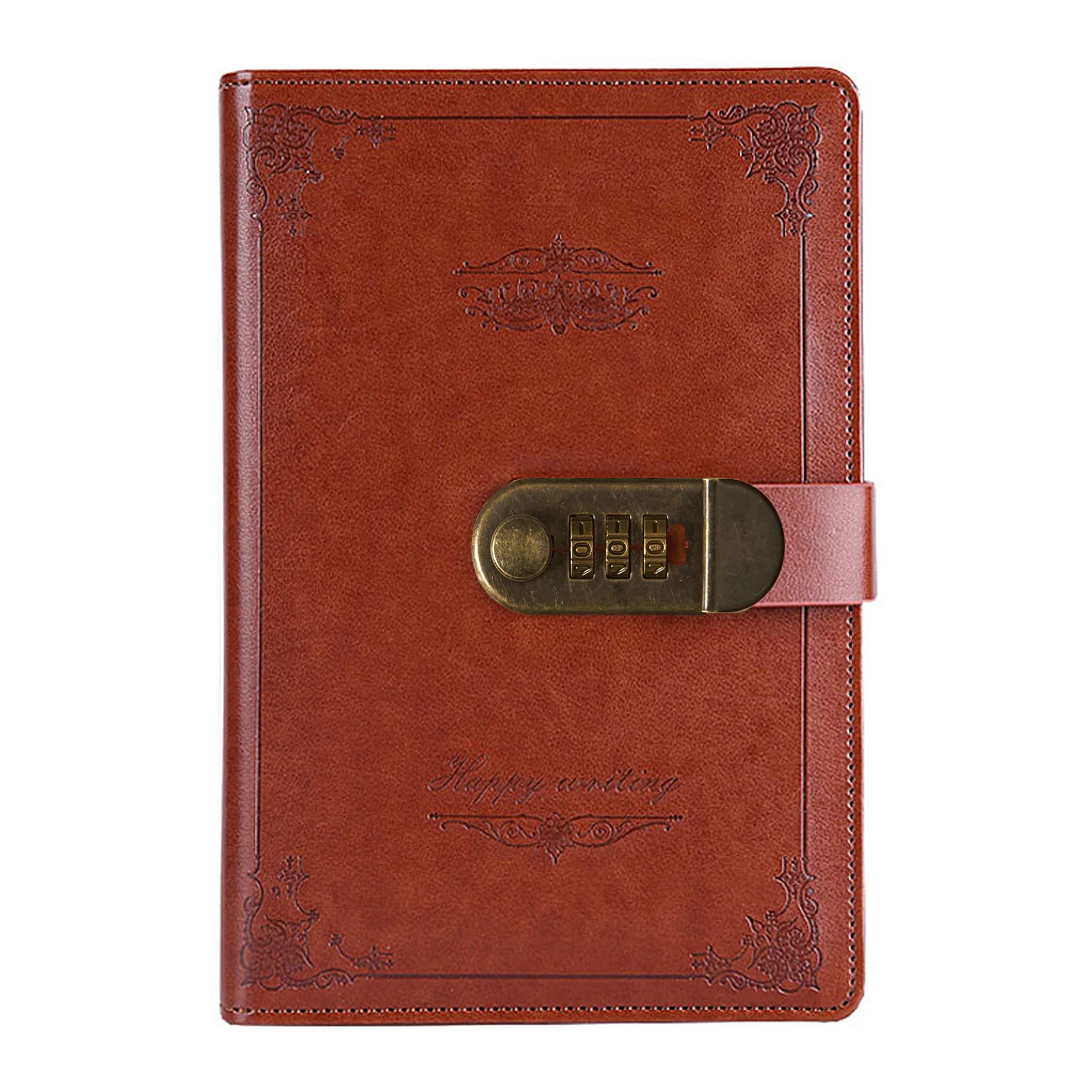 Tagebuch Vintage PU Leder Notizbuch mit Zahlenschloss Passwort 100 Seiten (Braun Tagebuch Vintage PU Leder Notizbuch mit Zahlenschloss Passwort 100 Seiten (Braun