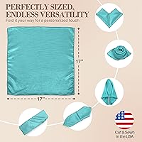 Vista 433 de Ultimate Textile -1 docena - Reversible Shantung Satin - Majestic - Servilletas de tela Majestic de 17 x 17 pulgadas color azul pizarra