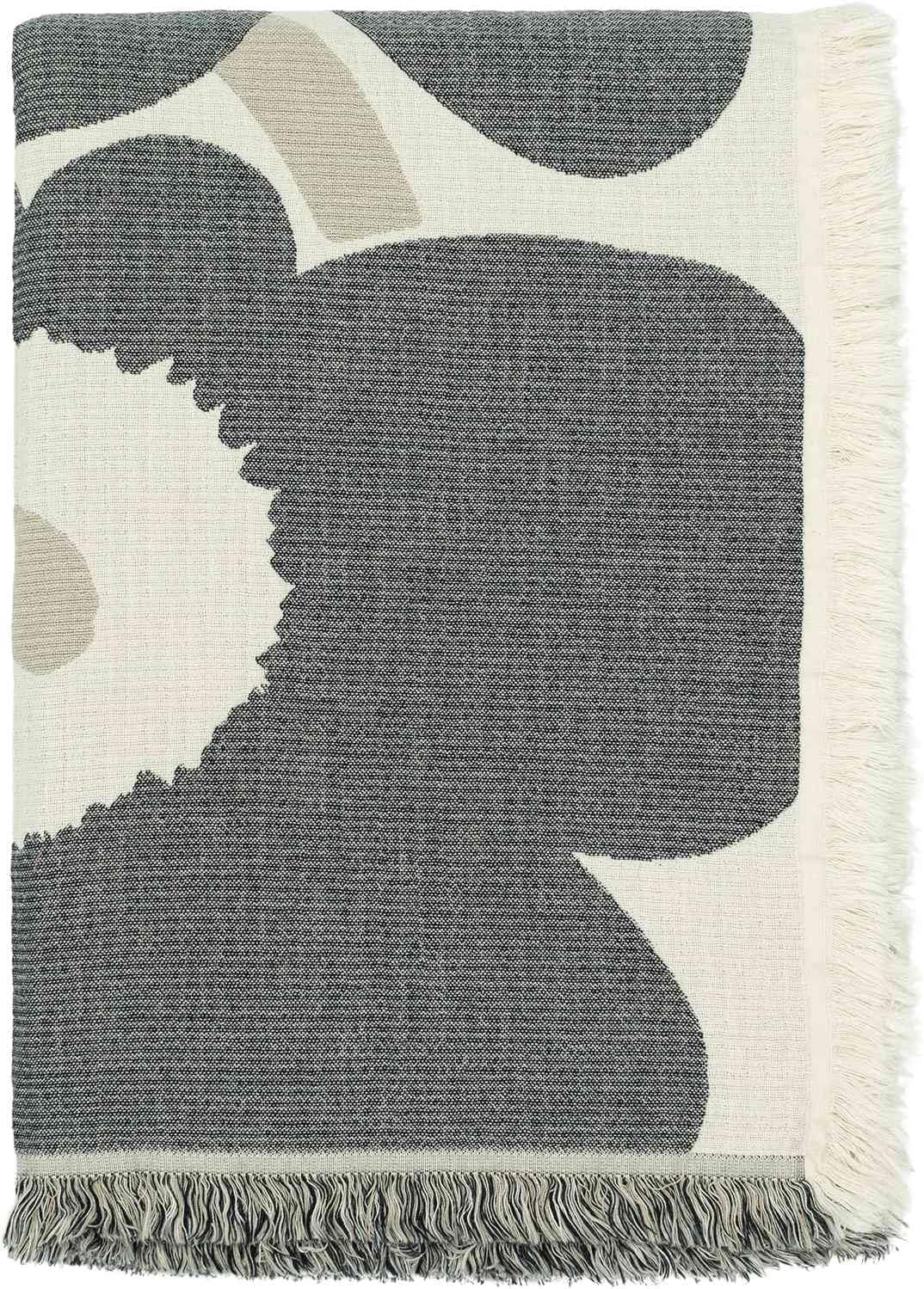 MARIMEKKO Unikko Blanket — Refine Your Home Décor with Our Iconic White, Charcoal and Sand Decorative Throw Blankets for Sofa (59 x 86 Inch)