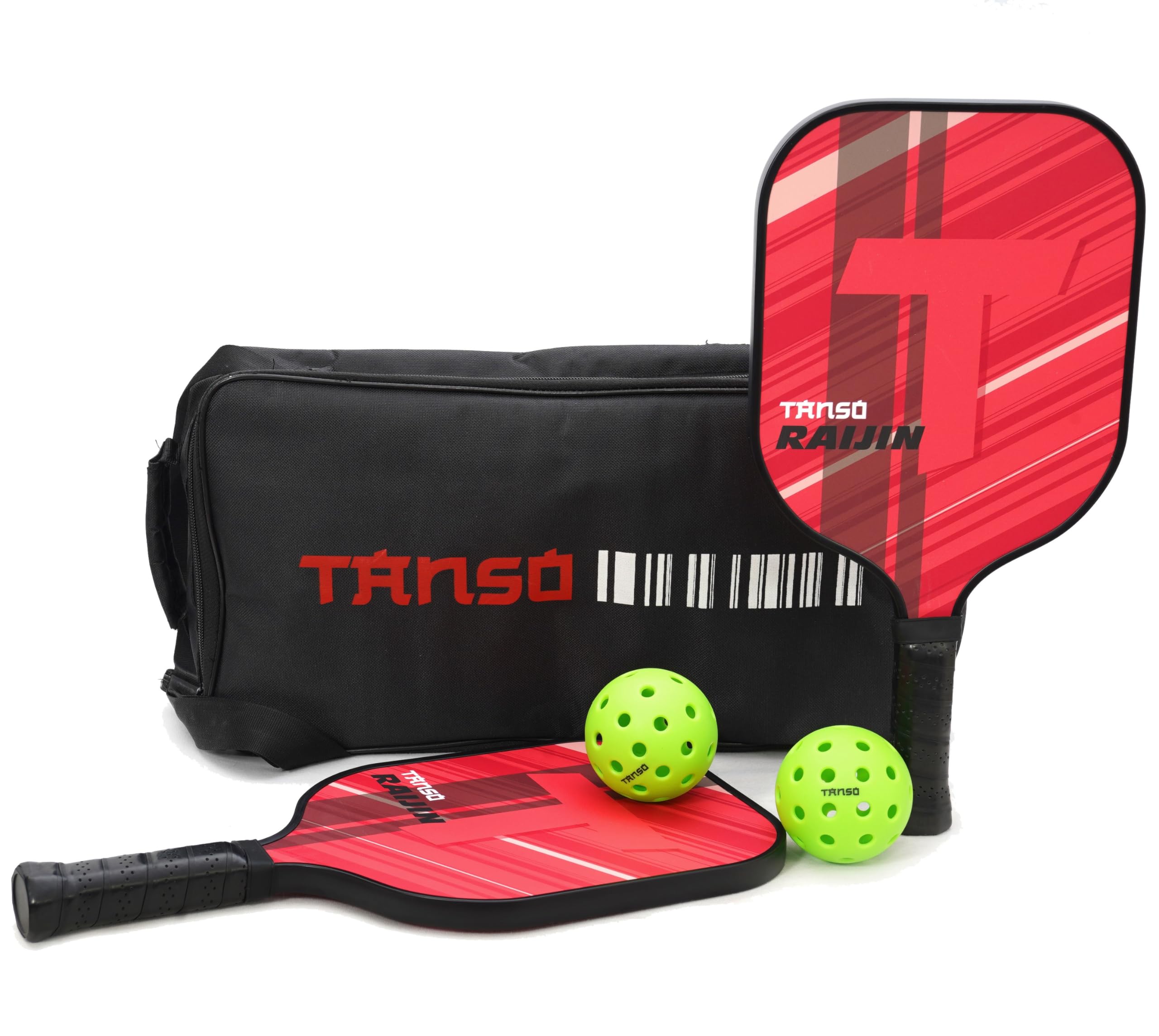 TANSO Raijin Fiberglass Pickleball Paddle starter bundle with 2 Paddles and 2 Pickleballs and free carry bag (230 Grams Fiberglass Surface Pickleball Paddle with Polypropylene Honeycomb Core) (Raijin) (B0CNXHP9Q9) Amazon Price History, Amazon Price Tracker