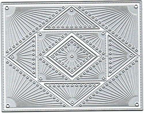 Miniatura 2 de Plantillas troqueladas de metal con diamantes cosidos en capas, con marco de rombo de diamante, plantillas cortadas para manualidades, tarjetas de