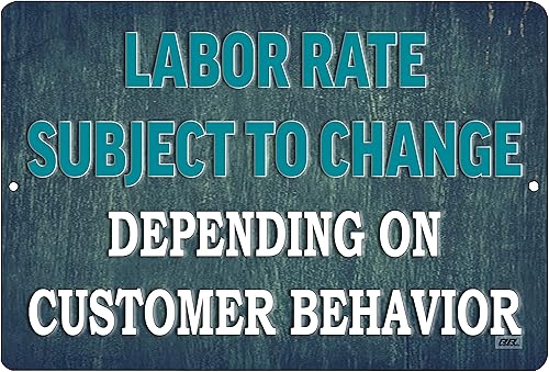 Rogue River Tactical Divertido trabajo sarcástico Oficina de mecánico minorista Tienda Metal Estaño Letrero Decoración de pared Bar Jefe Empleado