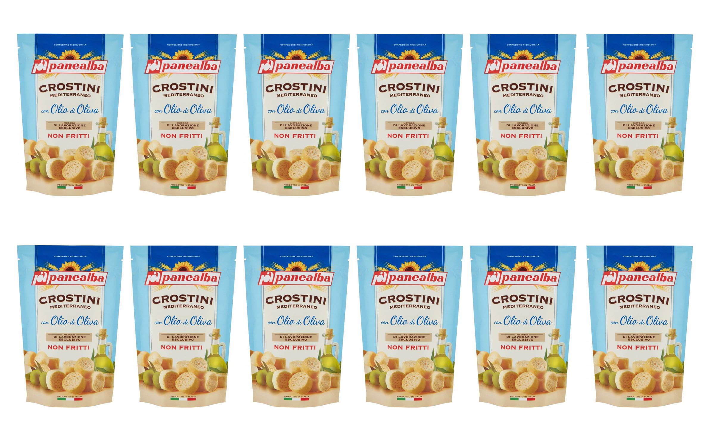Box Crostini Panealba Mediterraneo 12 Confezioni Da 100 gr Ciascuna