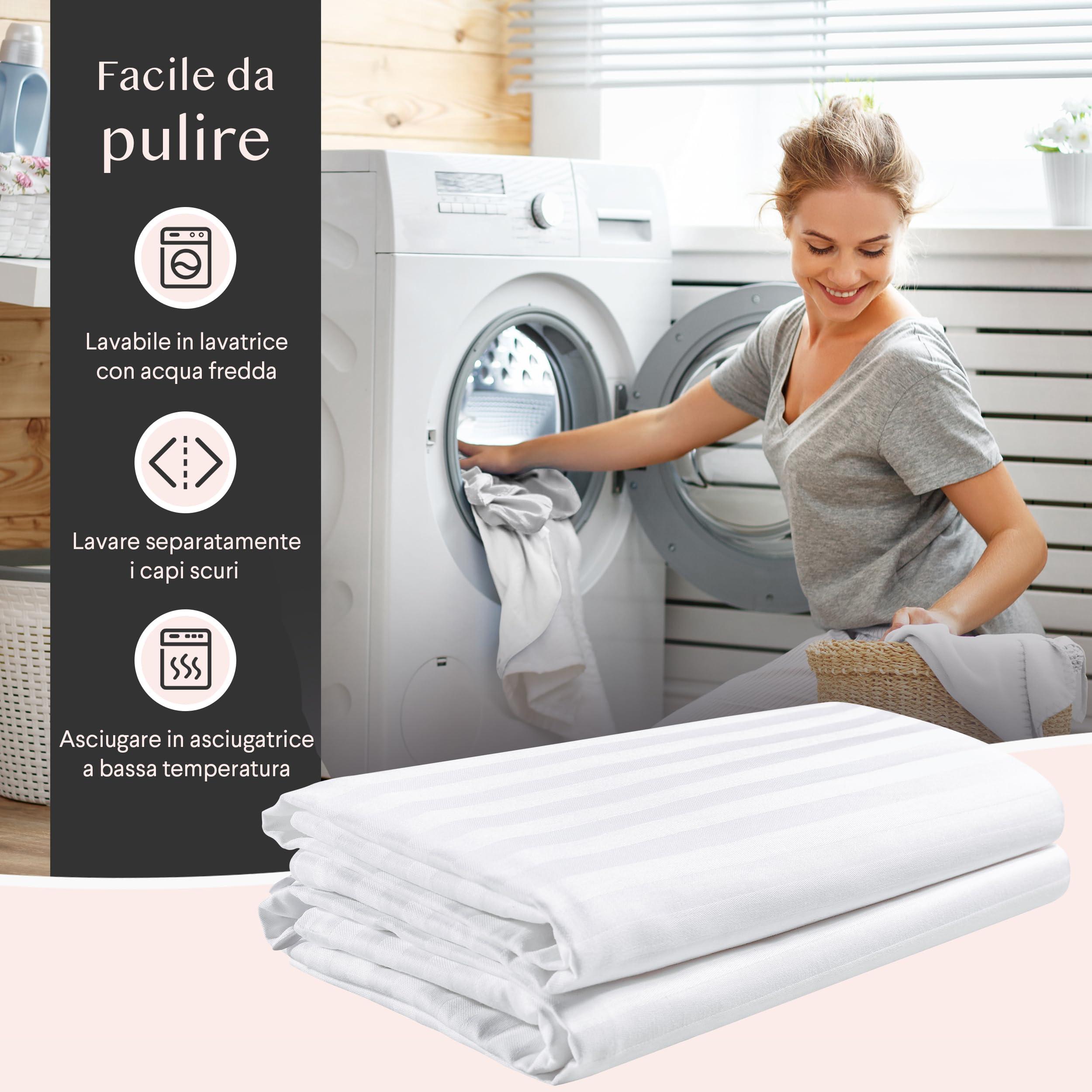 FAUNNA Federe cuscino letto cotone 50x80 cm, confezione da 2 — 100% cotone, traspiranti e silenziose, con cerniera nascosta, certificazione OEKO-TEX
