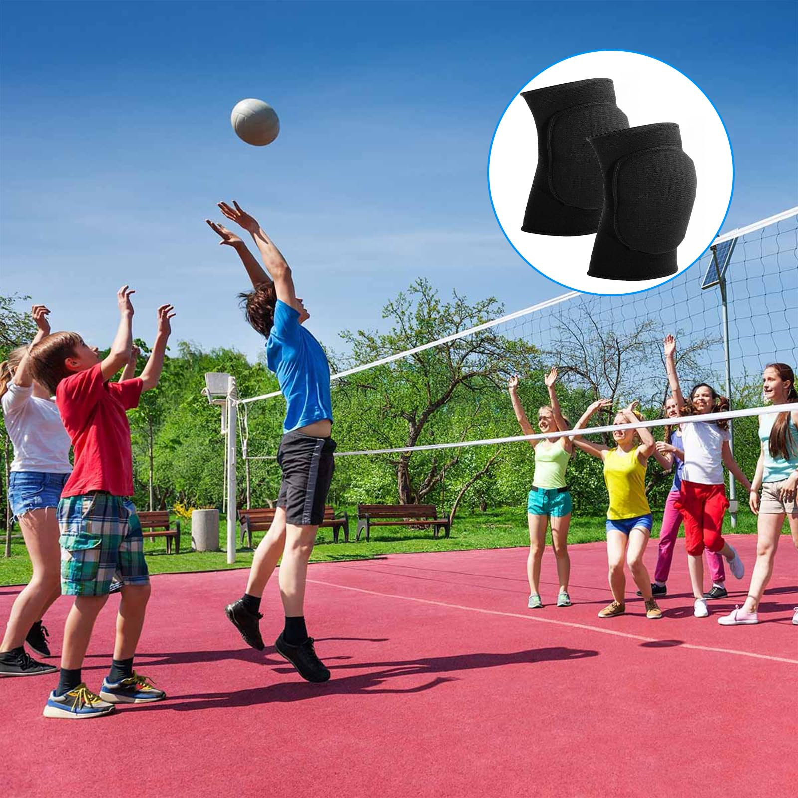 Lot de 2 coudières de volleyball avec support en éponge épaisse respirantes