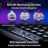 Vista 5 de ASUS ROG Azoth 75 Teclado inalámbrico para juegos personalizado, pantalla OLED, montaje en junta, amortiguación de tres capas, interruptores azules