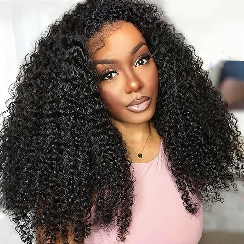 Kinky Curly Half Wig Human Hair 20 Inch 220% Density
