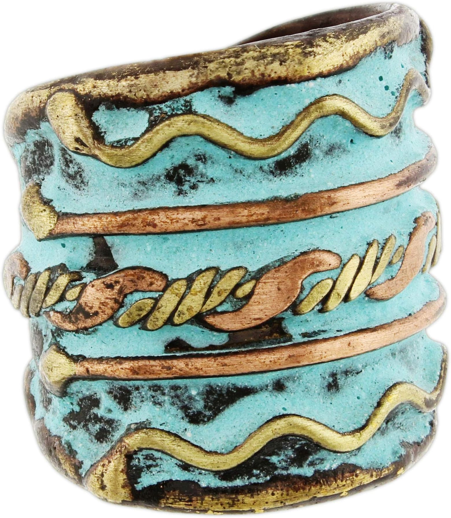 Anju Patina Cuff Ring Welded Mixed Metal Design (Adya)