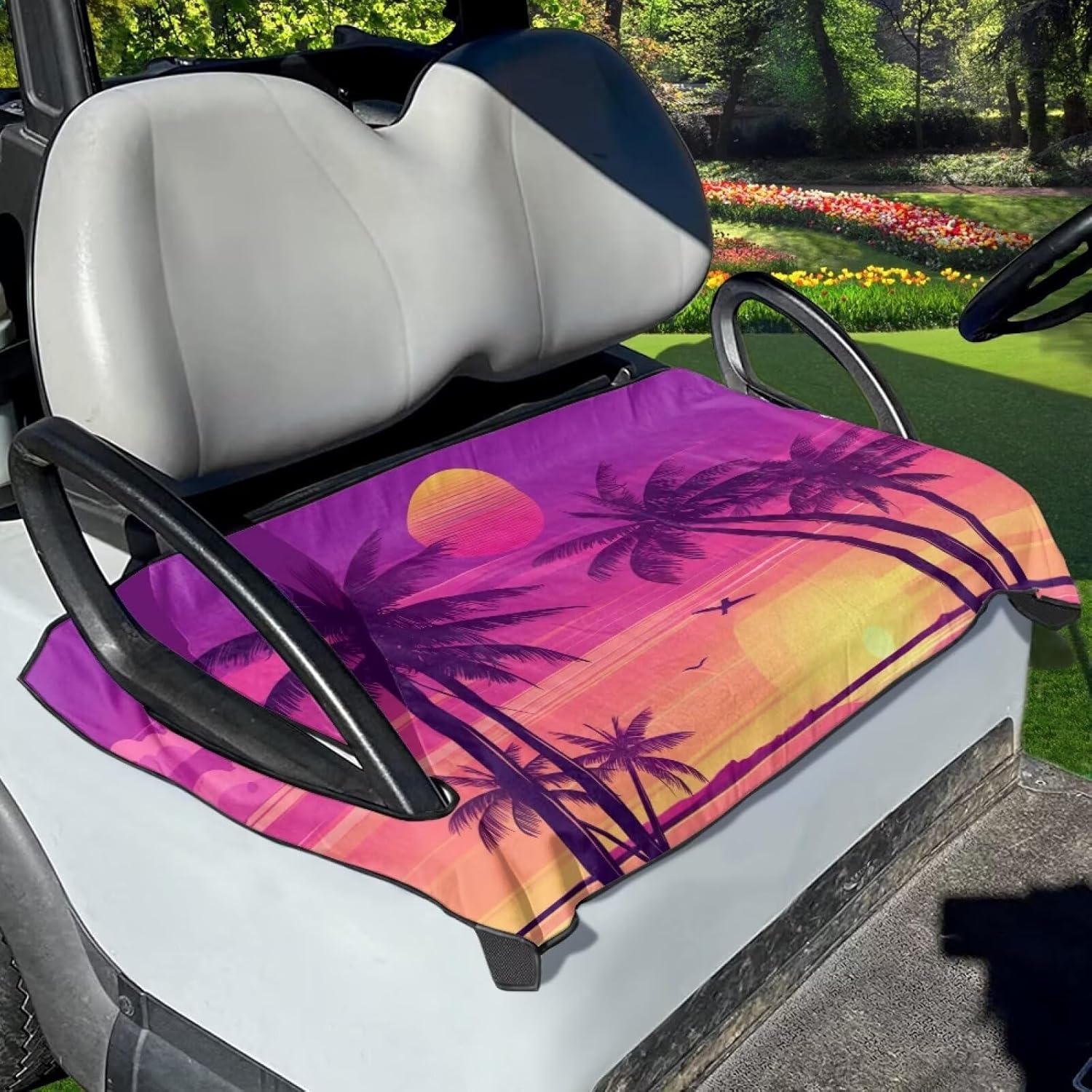 Golf Cart Seat Cover Golf Cart Seat Blanket,Universal Golf Cart Seat Towel, Fit for 2-Person Seats Club Car,Golf Cart Accessories