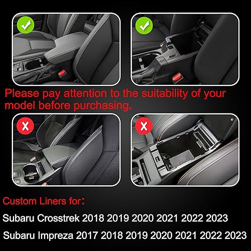 Miniatura 5 de SENSHINE Insertos de portavasos para Subaru Crosstrek Accesorios 2018-2020 2021 2022 2023 Subaru Impreza 2017-2023 Alfombrillas de revestimiento de