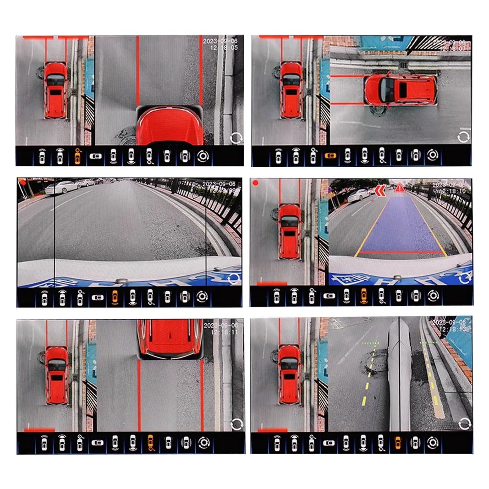 Rückfahrkameras Auto 360 Grad 3,5D 4 AI Bird View Kamera System HD 1080P Video Surround AHD Parkplatz Rückfahr Kamera