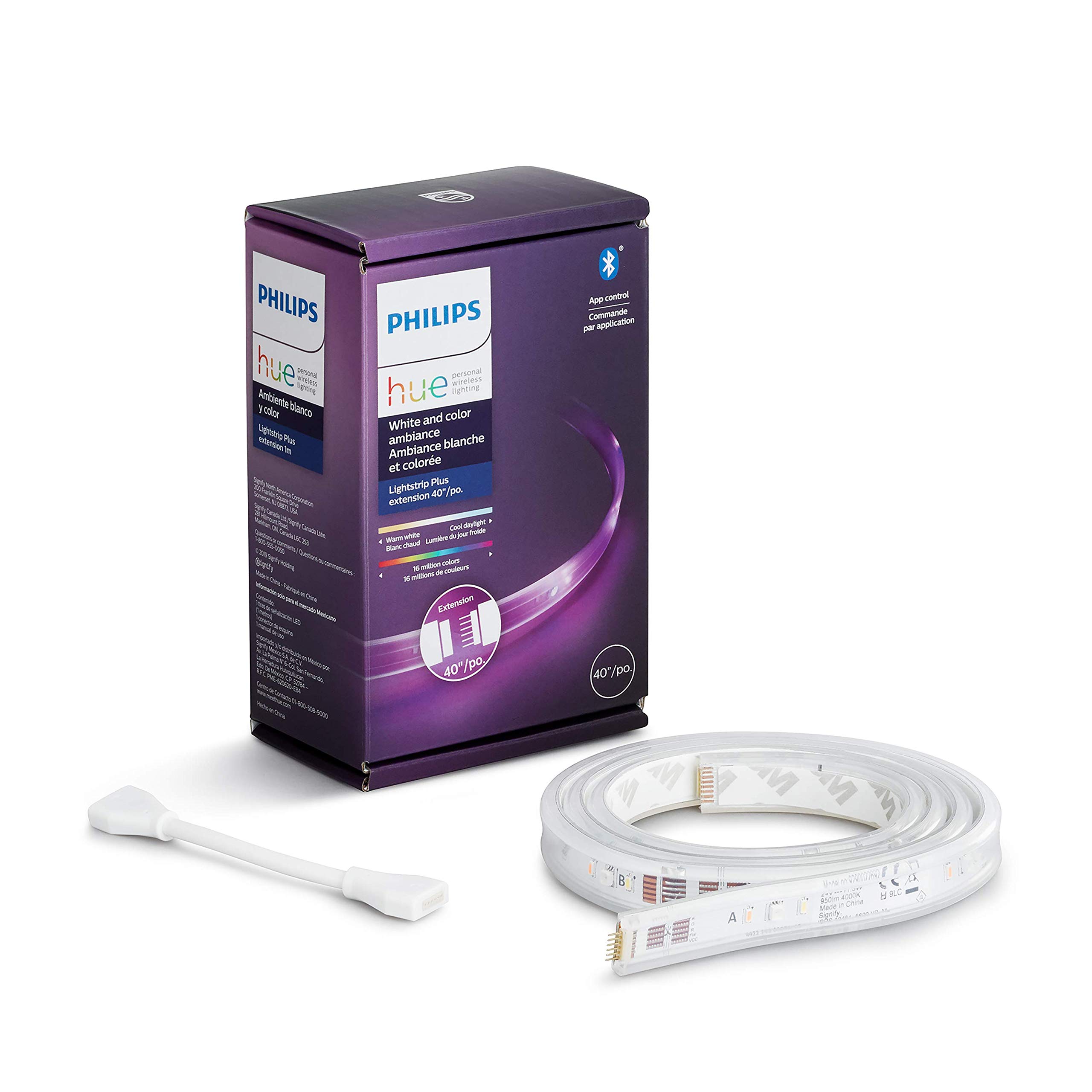 Philips Hue Bluetooth Smart Lightstrip Plus 1m 3ft Extension No Plug  | amzdealz