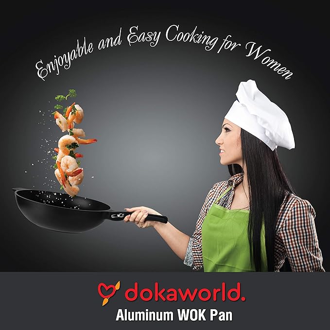 Sartén Wok Antiadherente de Aluminio 12 pulgadas Compatible con Inducción miniatura 8