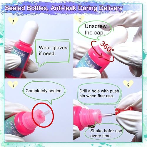 Miniatura 3 de Juego de tinta de alcohol de 24 colores, pigmento líquido difuso para hacer platos de Petri de resina epoxi, cada uno de 0.35 oz, 0.3 fl oz, 0.35