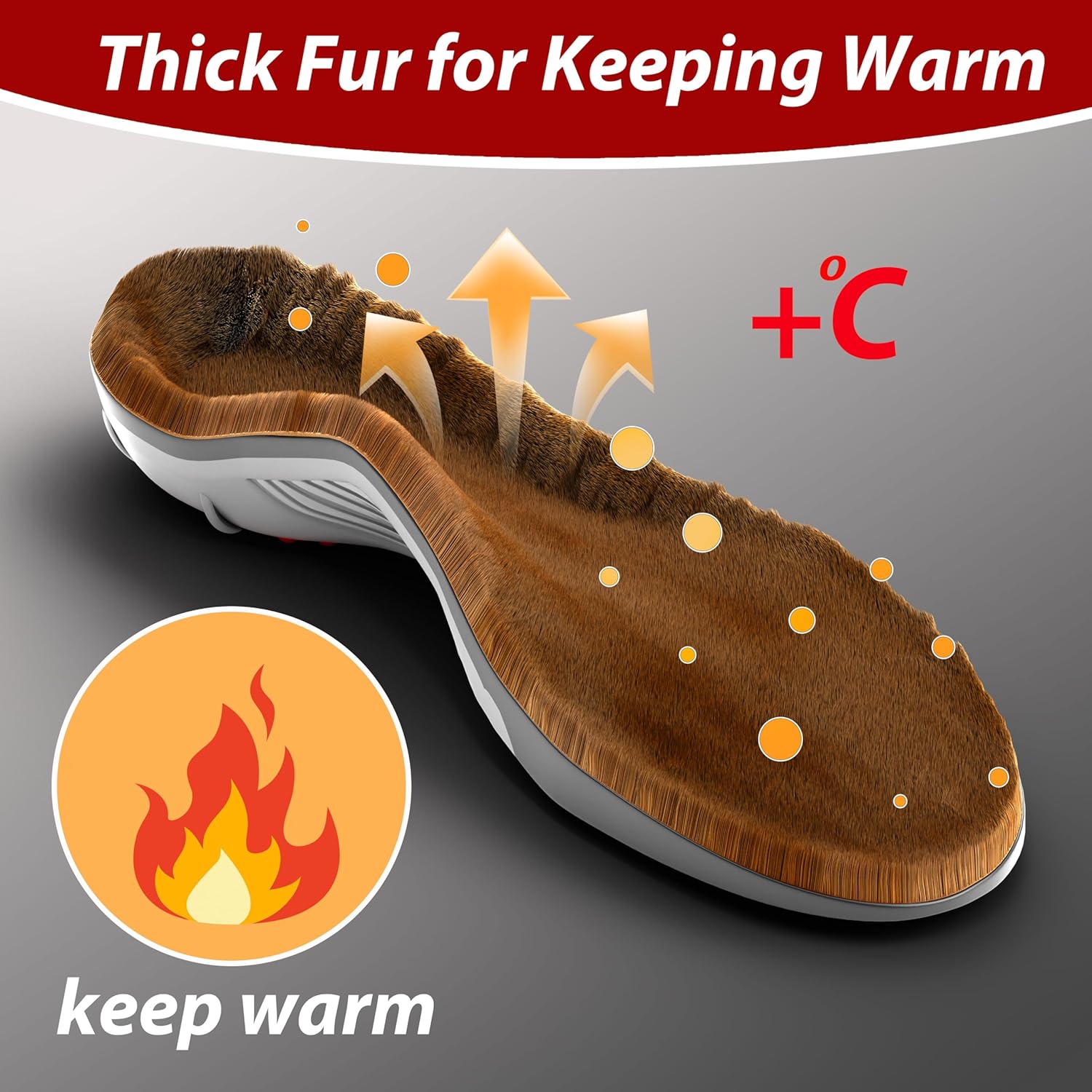 TAEPUSR Winter Warm Plantar Fasciitis Insoles for Women Men-260lbs+ Orthotic Arch Support Pain Relief Shoe Inserts for Sports Work Daily Use (L | Men 10.5-12/WOMEN 11.5-13) - Image 11