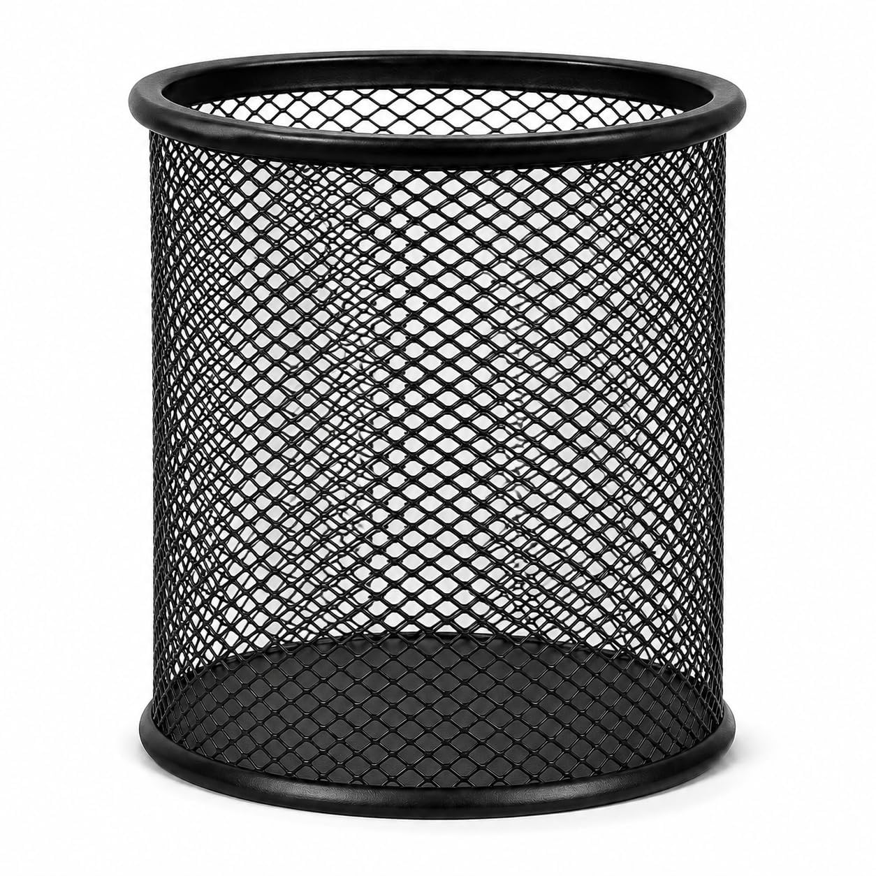 Metal Mesh Pen Stand | Round Black Pencil Holder | Desk Organizer for Office, Home, School | Durable Rust Resistant Stationery Holder (Pack of 1)-image-35