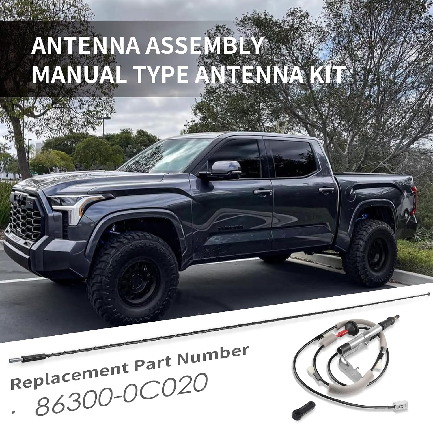 Replacement Antenna Base Kit Compatible with 2014-2020 Toyota Tundra Replace Antenna Assembly w/Holder 86300-0C090