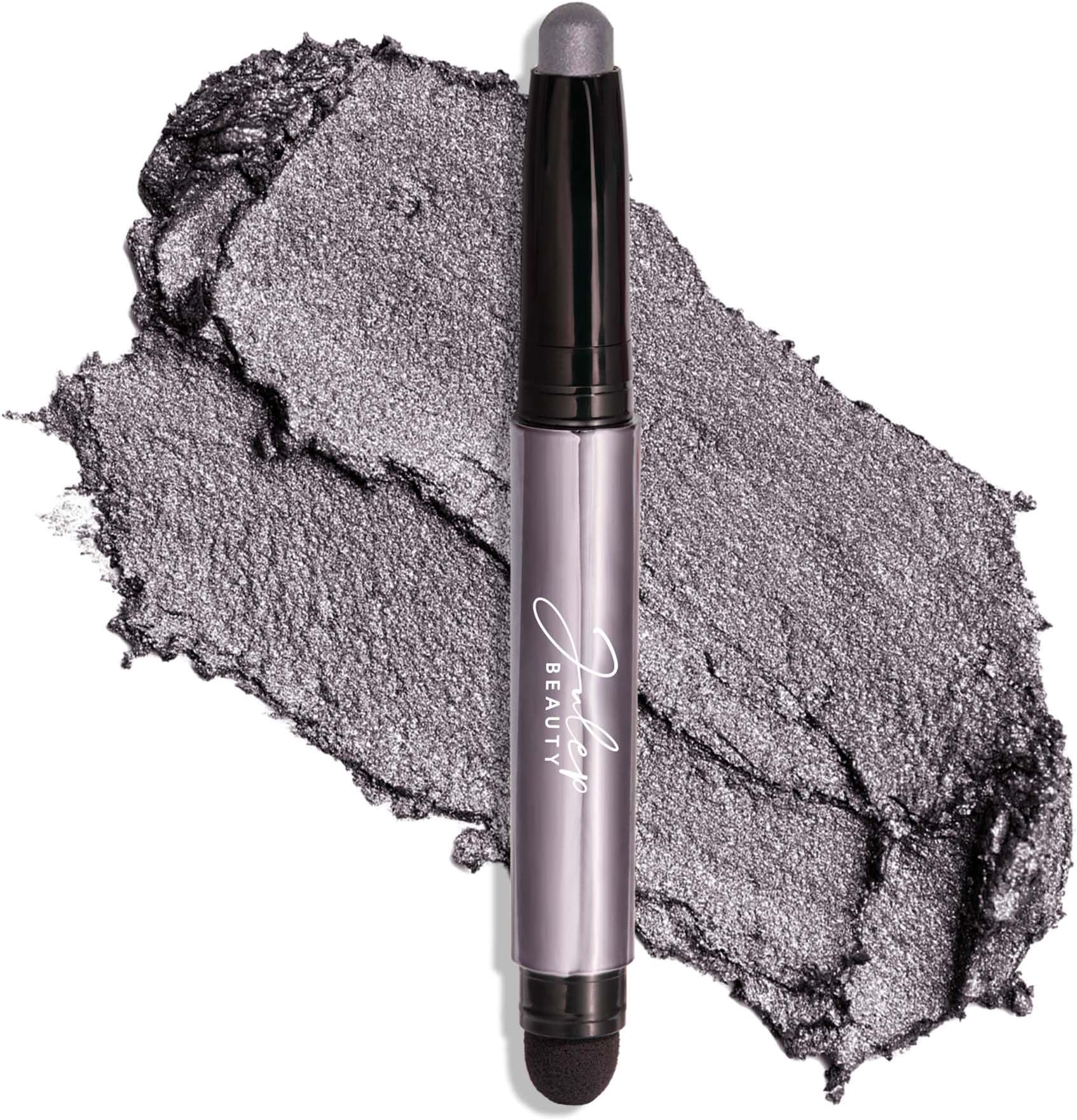 Eyeshadow 101 Cream-to-Powder Waterproof Shadow Stick – Smoky Grey Shimmer – Long-Lasting, Crease-Proof, Medium Grey Shimmer Cream Eyeshadow with Built-in Smudger