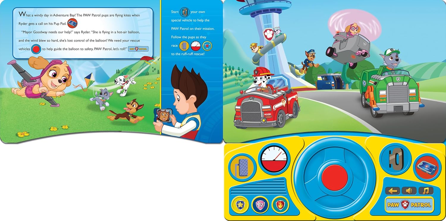 Steering Wheel Book: PAW Patrol Ruff-Ruff Rescue Vehicles (Play-A-Sound)