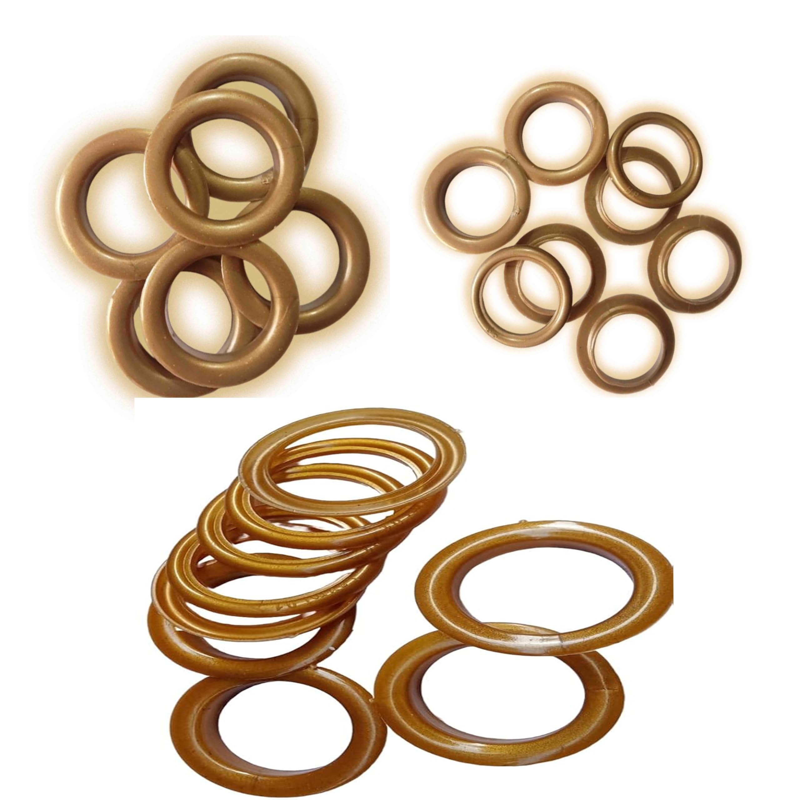 Curtain Ring Grommets, Round Plastic Rings, Bronze Finish Golden Pack of (25)-picture-11