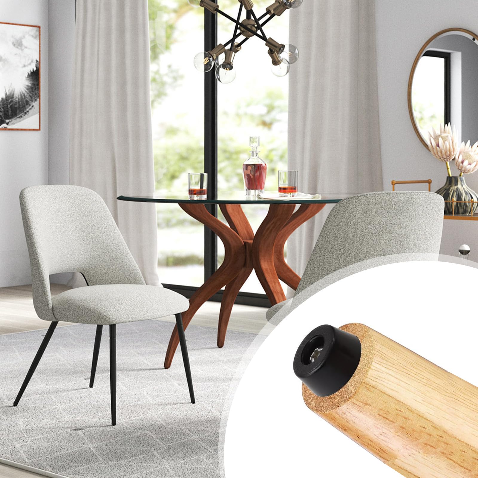 Piedini In Silicone Per Sedie - 40 Pezzi Con Viti - Antiscivolo E Antirumore - Protezione Per Pavimenti - Foto 8